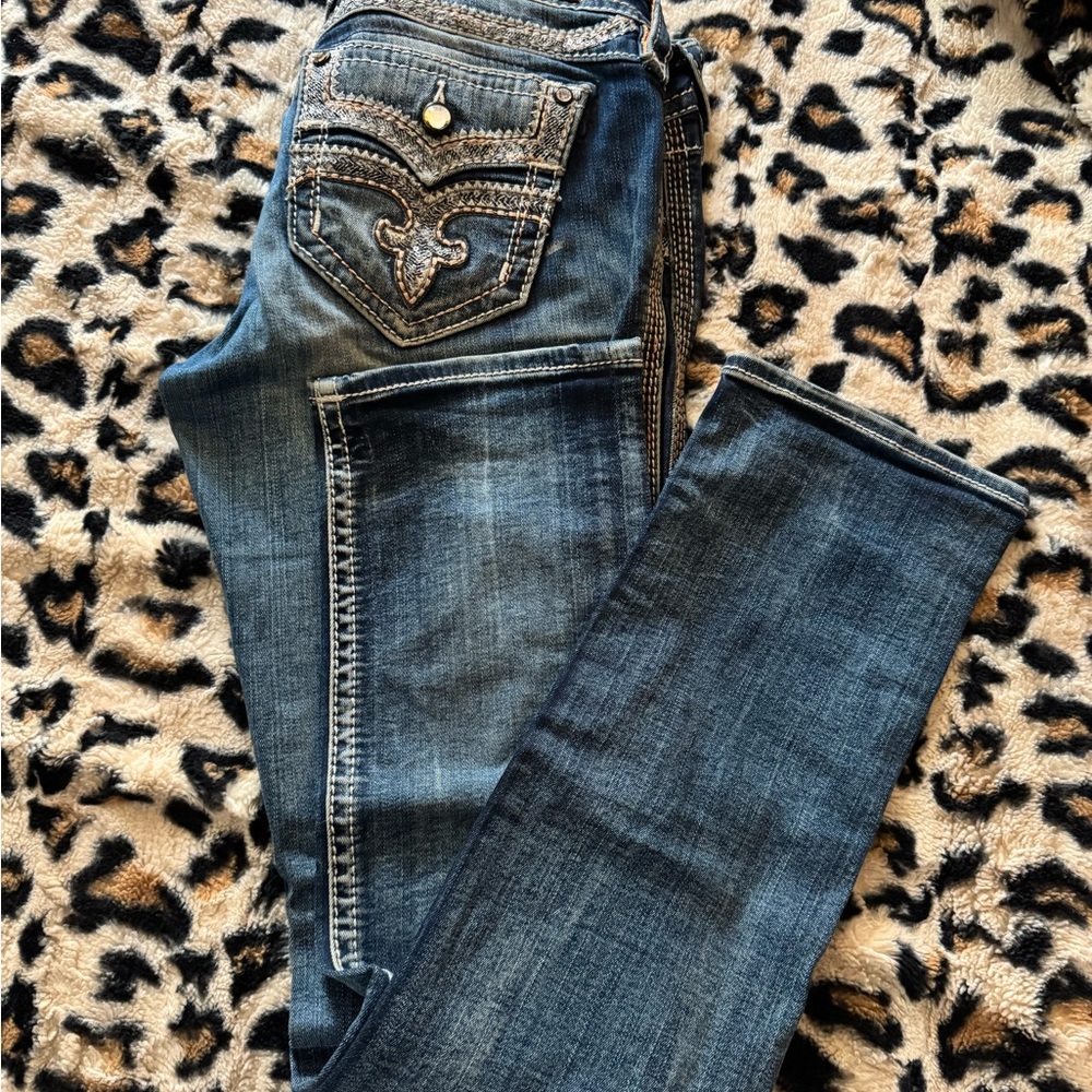 Rock Revival Blue Distressed Women's Jeans